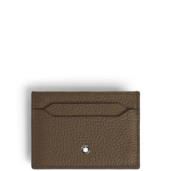 Portacarte 5 Tasche in Pelle con Grana