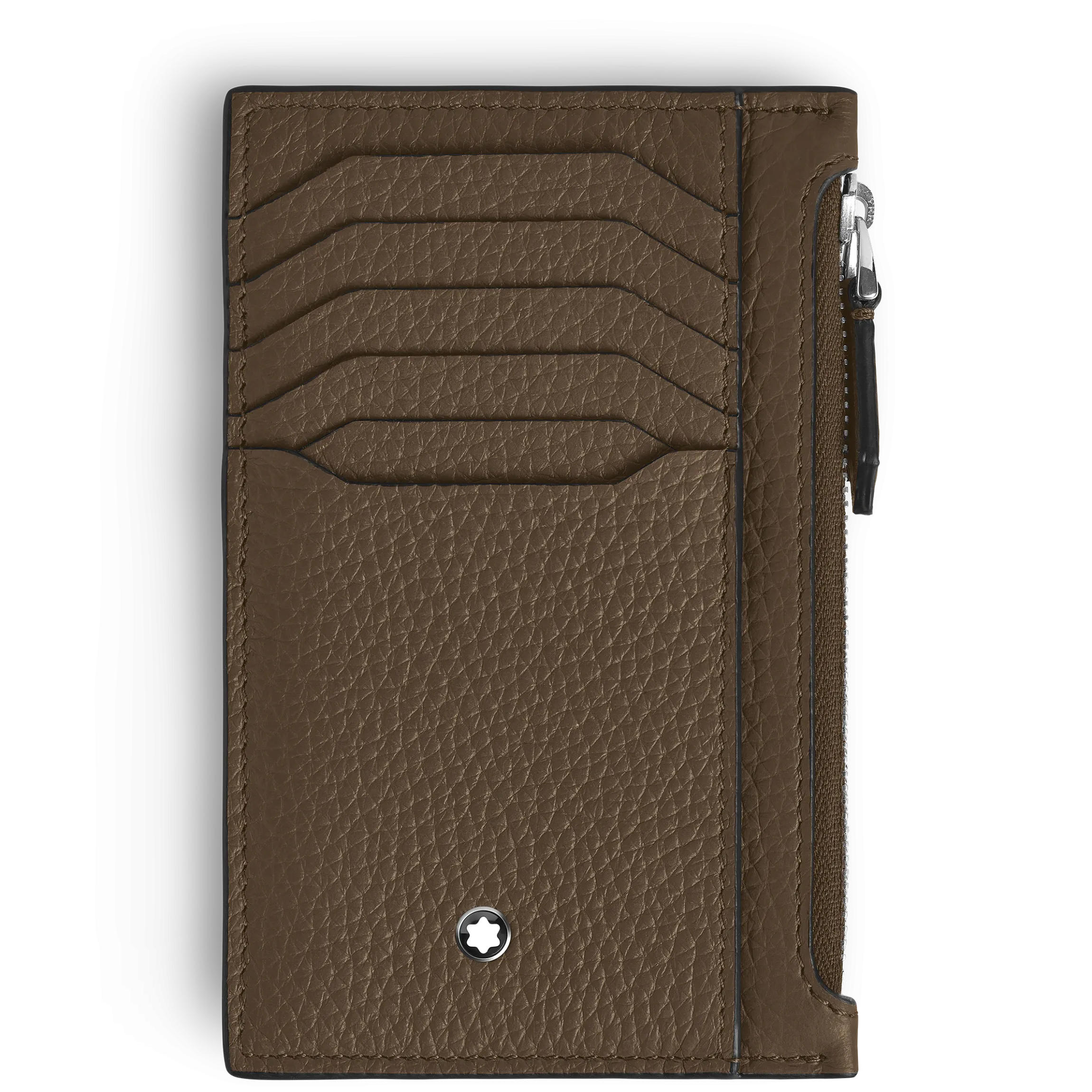 Portacarte 8 Tasche in Pelle con Grana