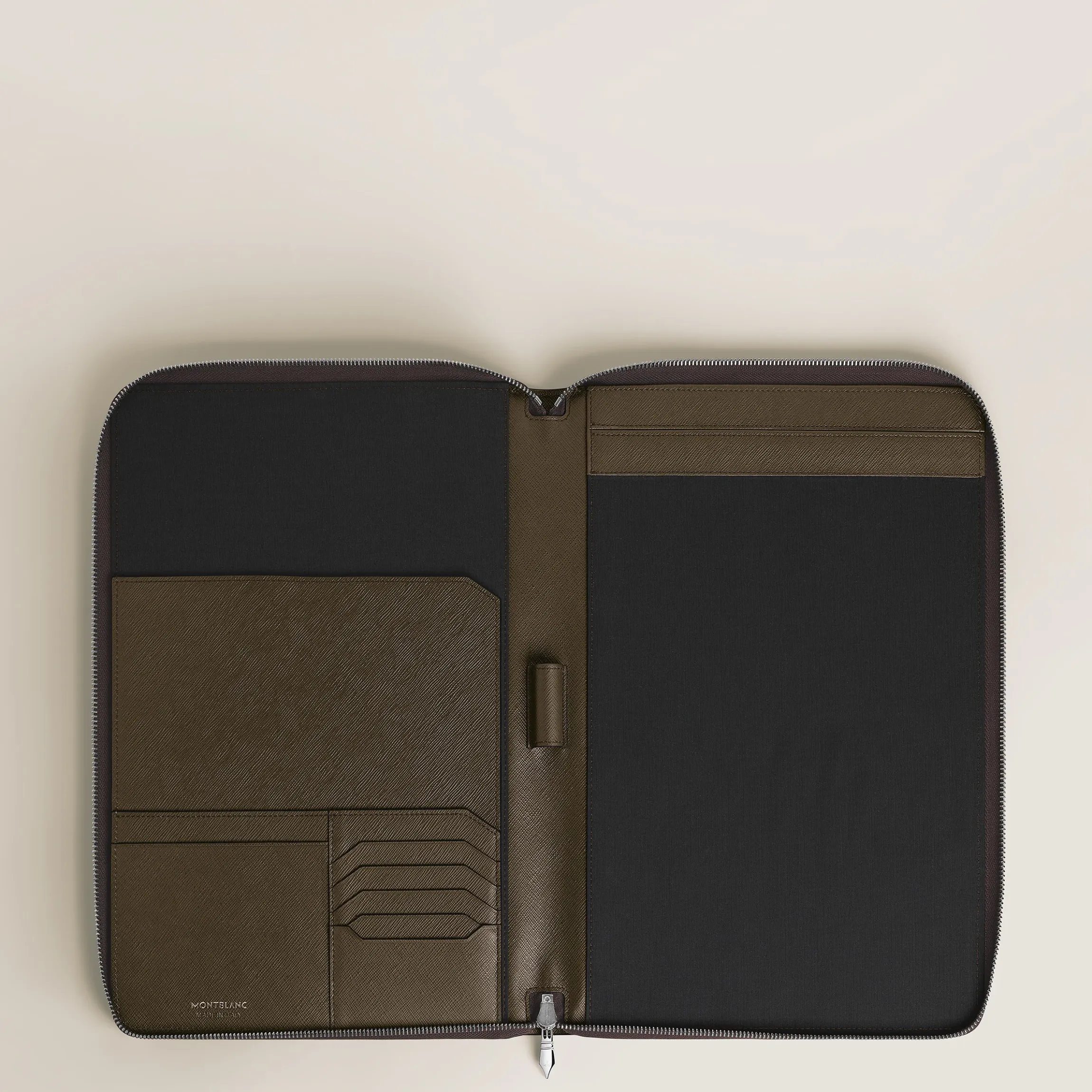 Porta Quaderno Medio con Cerniera in Pelle Sartorial