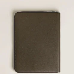 Porta Quaderno Medio con Cerniera in Pelle Sartorial