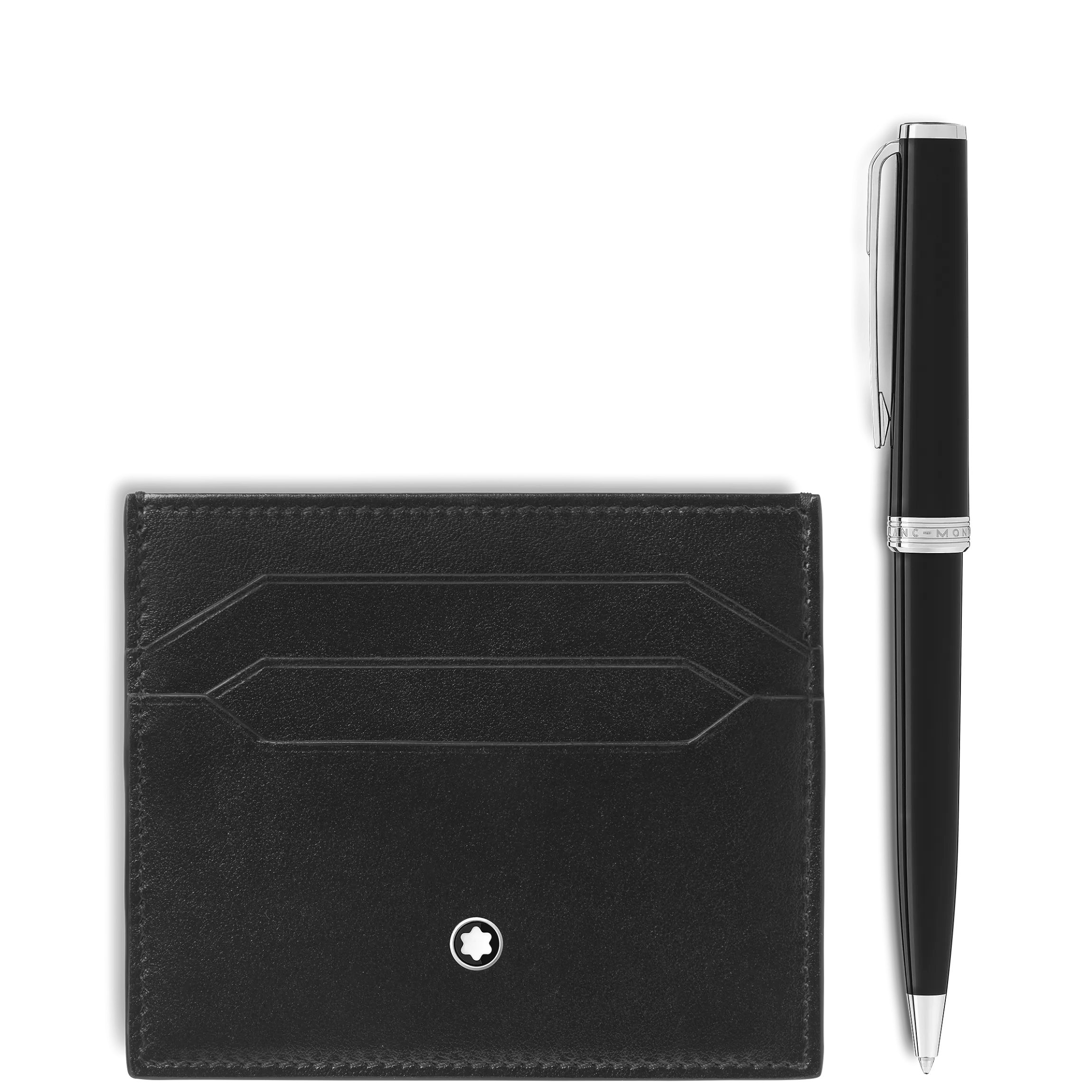 Set con Penna a sfera PIX nera e Porta carte 6 scomparti in Pelle Meisterstück