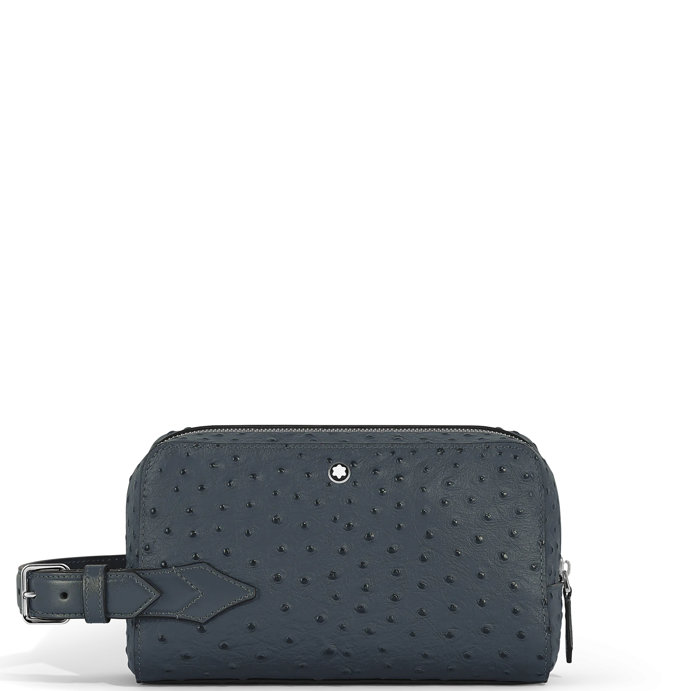 Trousse da Toilette in Pelle Stampata Struzzo