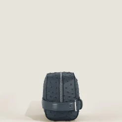 Trousse da Toilette in Pelle Stampata Struzzo