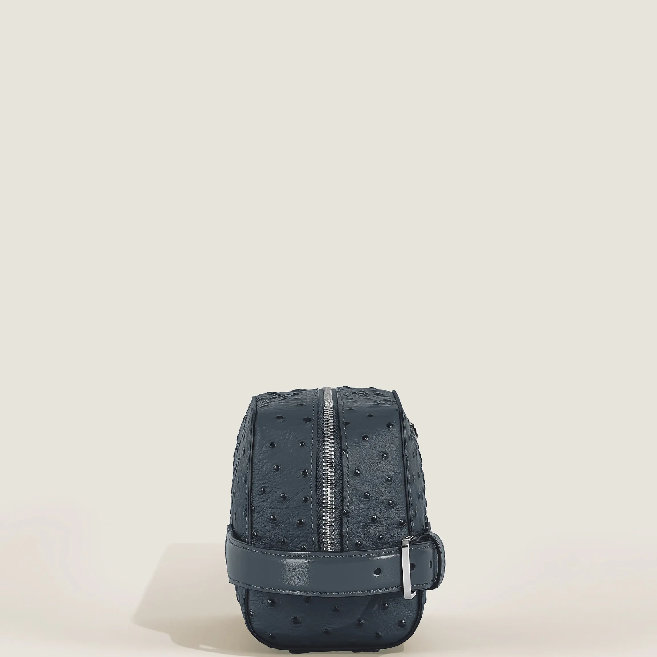 Trousse da Toilette in Pelle Stampata Struzzo